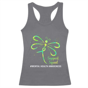 Mental Health Awarenes Racerback Tank Top Support Squad Green Ribbon TS14 Charcoal Print Your Wear