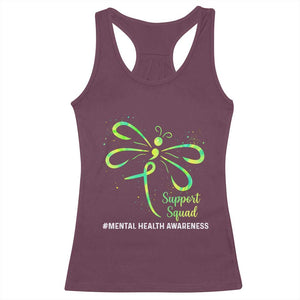 Mental Health Awarenes Racerback Tank Top Support Squad Green Ribbon TS14 Maroon Print Your Wear