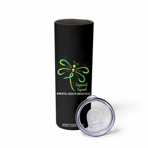 Mental Health Awarenes Skinny Tumbler Support Squad Green Ribbon TS14 Print Your Wear