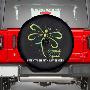 Mental Health Awarenes Spare Tire Cover Support Squad Green Ribbon TS14 Black Print Your Wear