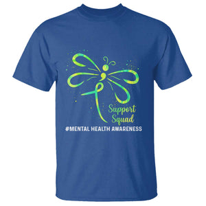 Mental Health Awarenes T Shirt Support Squad Green Ribbon TS14 Royal Blue Print Your Wear