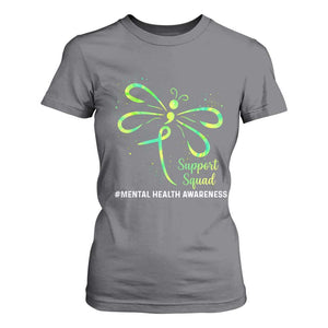 Mental Health Awarenes T Shirt For Women Support Squad Green Ribbon TS14 Charcoal Print Your Wear