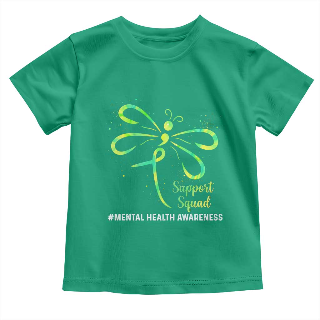 Mental Health Awarenes Toddler T Shirt Support Squad Green Ribbon TS14 Irish Green Print Your Wear