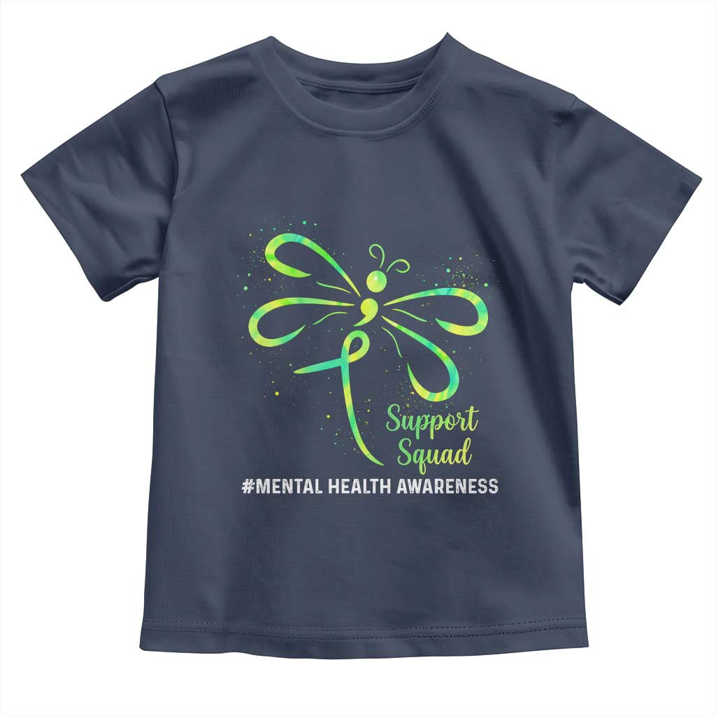 Mental Health Awarenes Toddler T Shirt Support Squad Green Ribbon TS14 Navy Print Your Wear