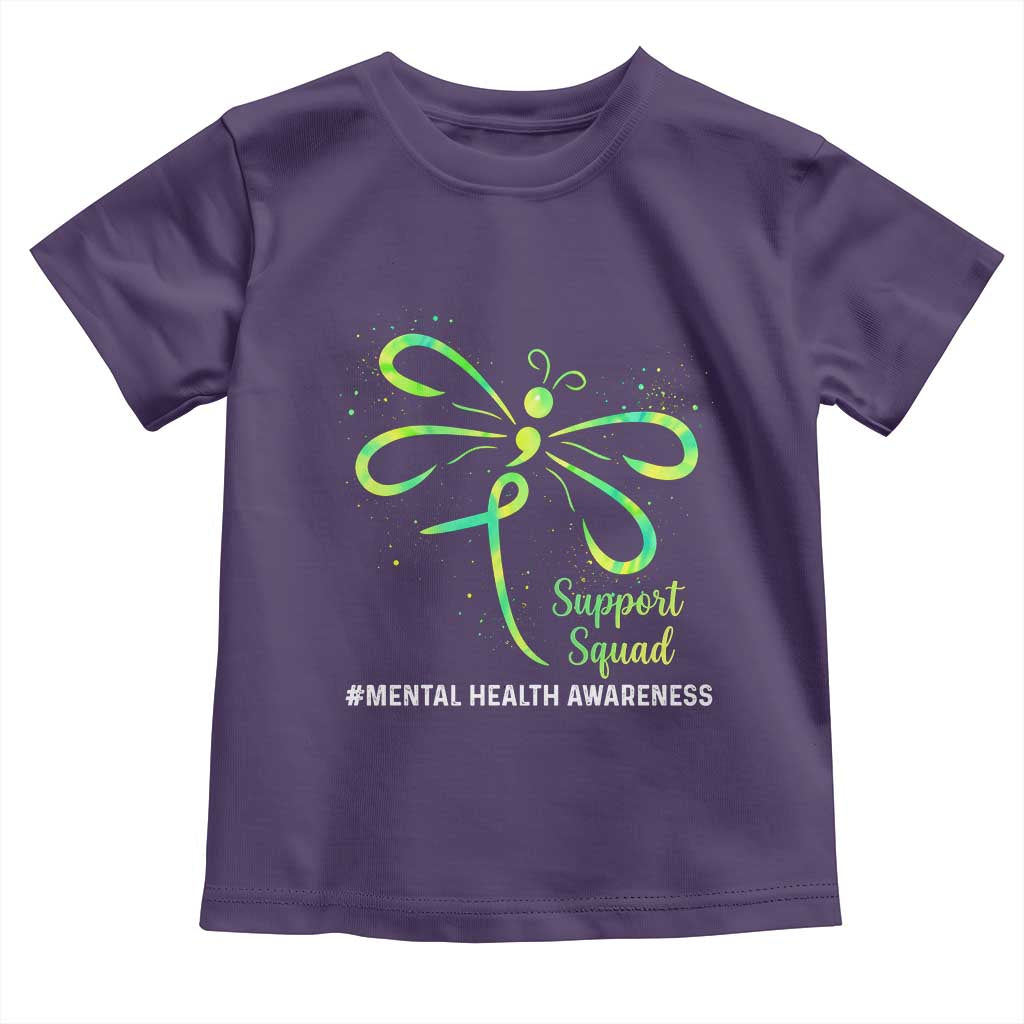 Mental Health Awarenes Toddler T Shirt Support Squad Green Ribbon TS14 Purple Print Your Wear