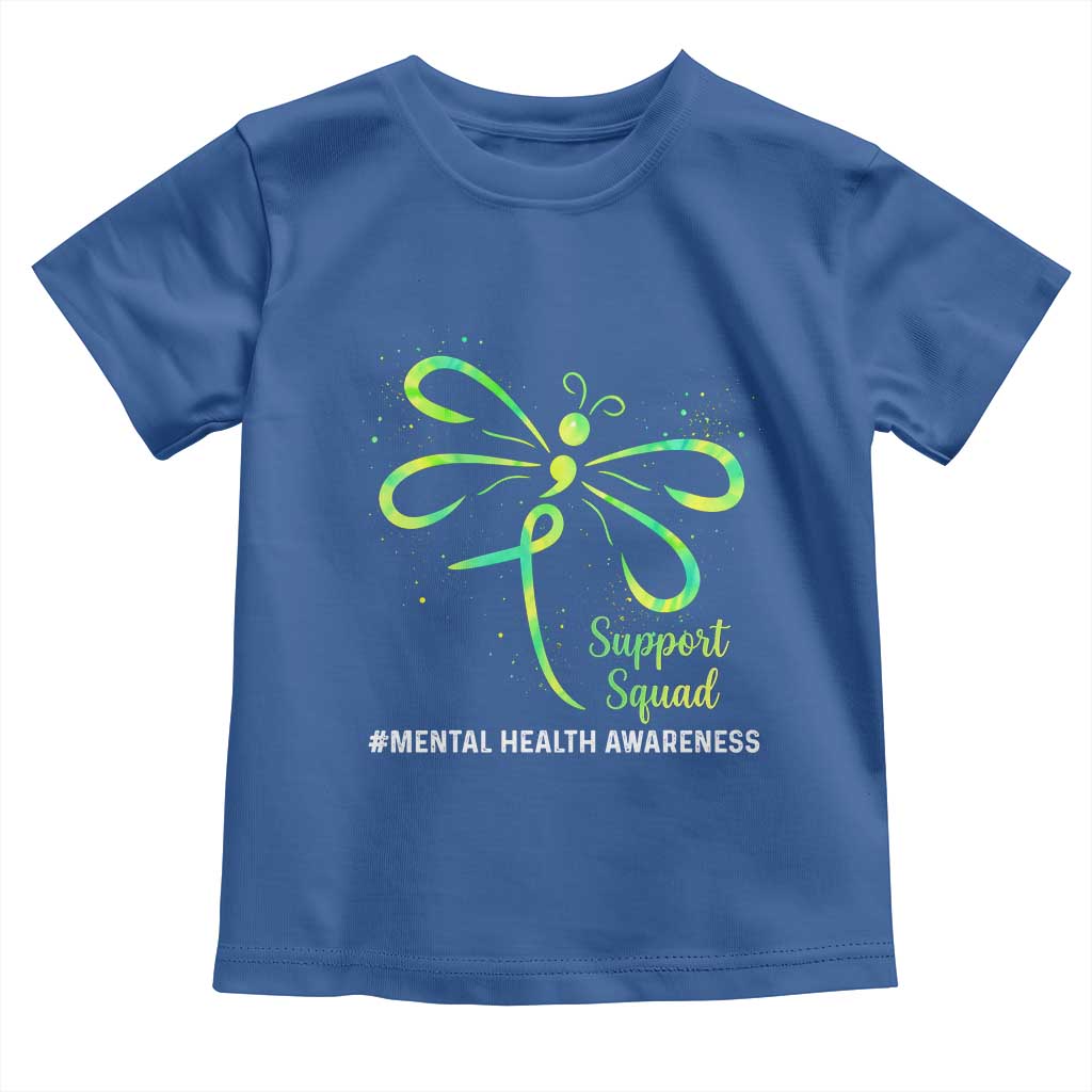 Mental Health Awarenes Toddler T Shirt Support Squad Green Ribbon TS14 Royal Blue Print Your Wear