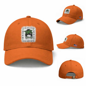 Mental Health Matters Baseball Cap Messy Bun Green Ribbon Support TS14 Baseball Cap Universal Fit Orange Print Your Wear