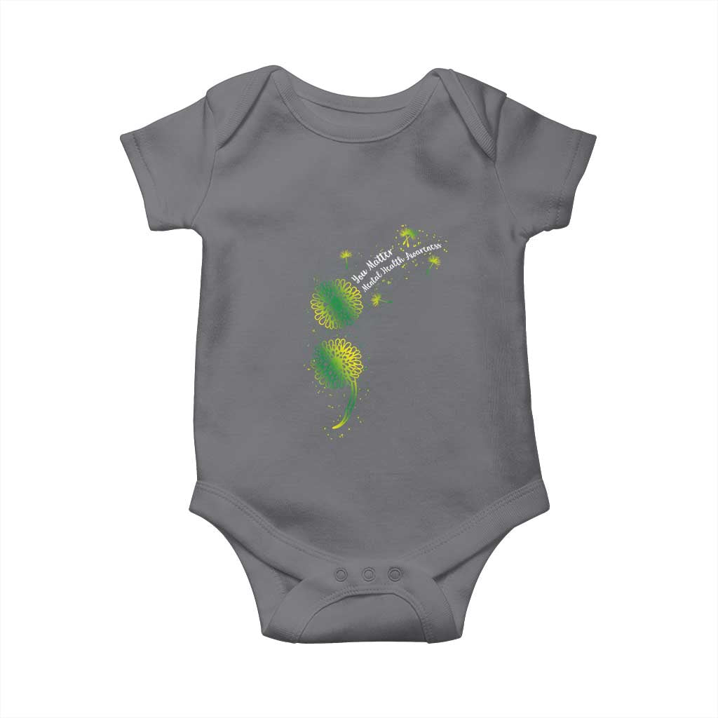 Mental Health Awarenes Baby Onesie Semicolon Dandelion You Matter TS14 Charcoal Print Your Wear