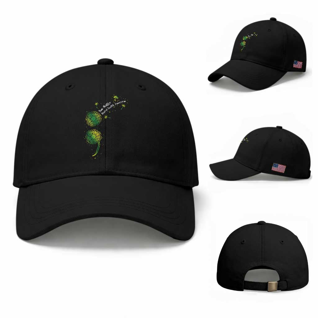 Mental Health Awarenes Baseball Cap Semicolon Dandelion You Matter TS14 Baseball Cap Universal Fit Black Print Your Wear