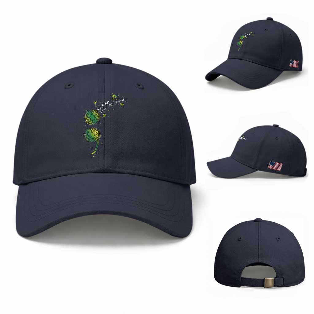 Mental Health Awarenes Baseball Cap Semicolon Dandelion You Matter TS14 Baseball Cap Universal Fit Navy Print Your Wear