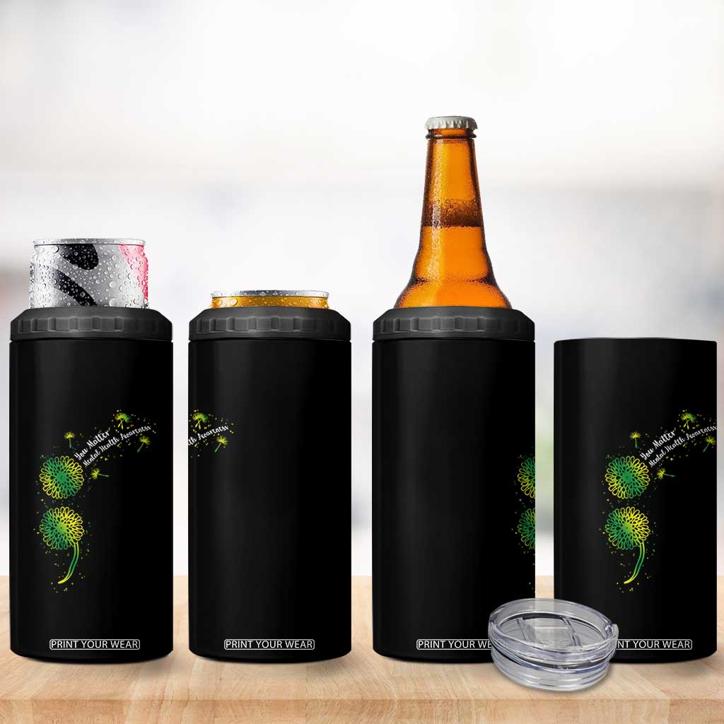 Mental Health Awarenes 4 in 1 Can Cooler Tumbler Semicolon Dandelion You Matter TS14 Print Your Wear