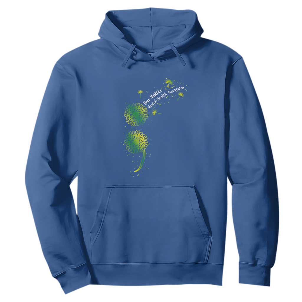 Mental Health Awarenes Hoodie Semicolon Dandelion You Matter TS14 Royal Blue Print Your Wear