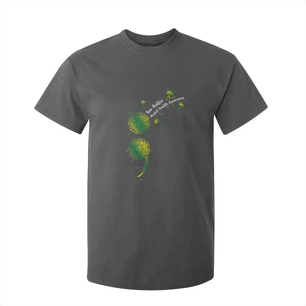 Mental Health Awarenes T Shirt For Kid Semicolon Dandelion You Matter TS14 Dark Heather Print Your Wear