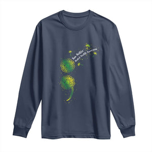 Mental Health Awarenes Long Sleeve Shirt Semicolon Dandelion You Matter TS14 Navy Print Your Wear