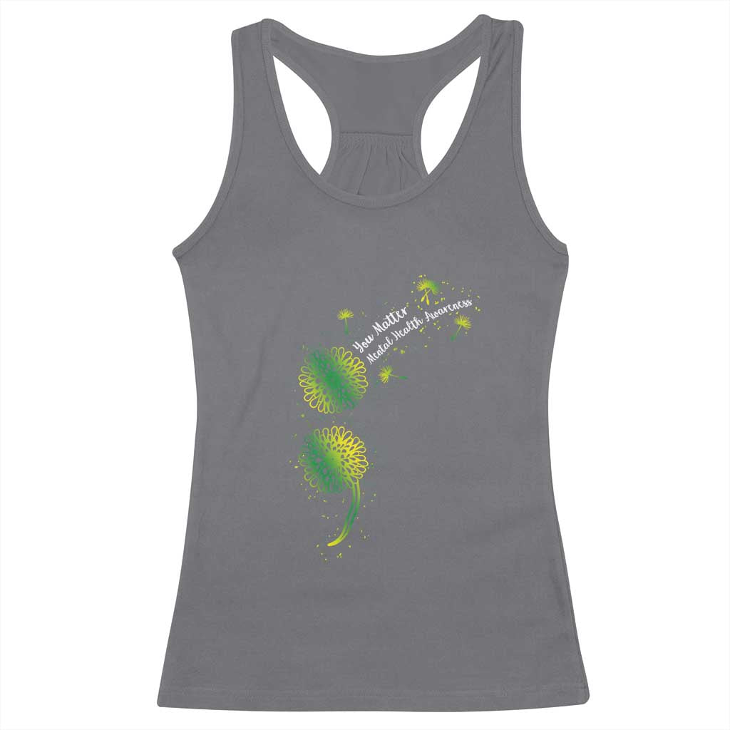 Mental Health Awarenes Racerback Tank Top Semicolon Dandelion You Matter TS14 Charcoal Print Your Wear