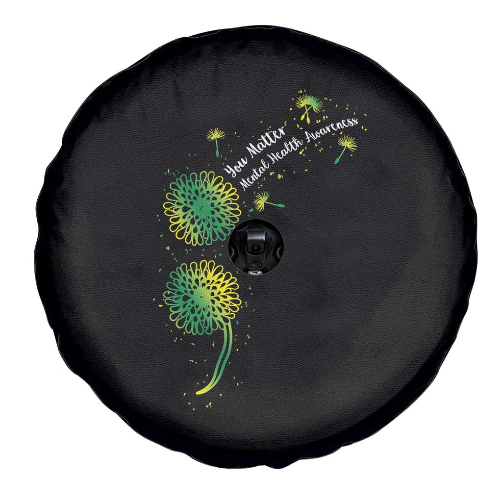Mental Health Awarenes Spare Tire Cover Semicolon Dandelion You Matter TS14 Print Your Wear