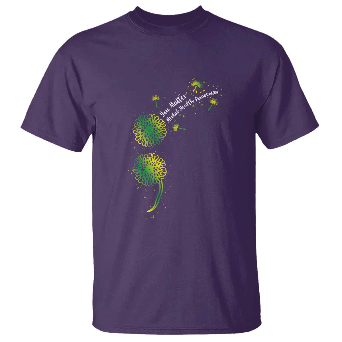 Mental Health Awarenes T Shirt Semicolon Dandelion You Matter TS14 Purple Print Your Wear