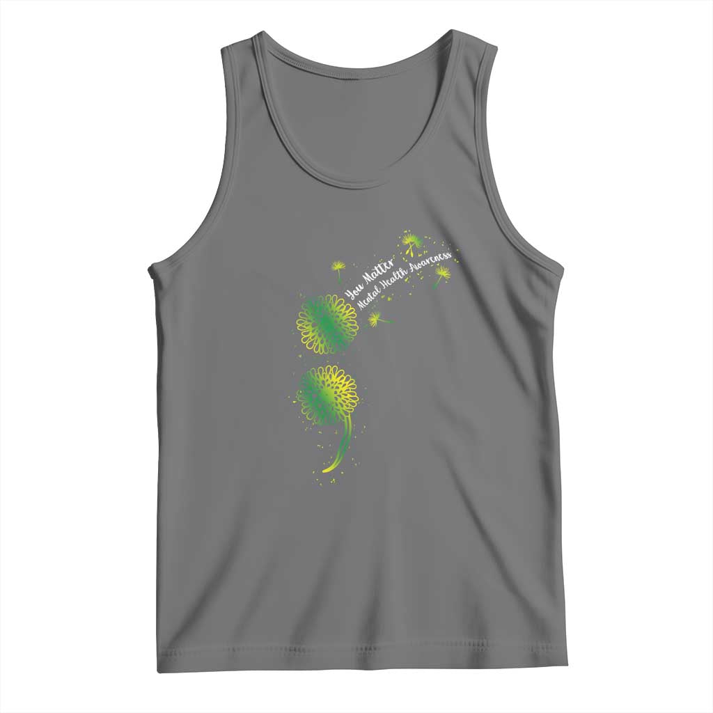 Mental Health Awarenes Tank Top Semicolon Dandelion You Matter TS14 Black Heather Print Your Wear