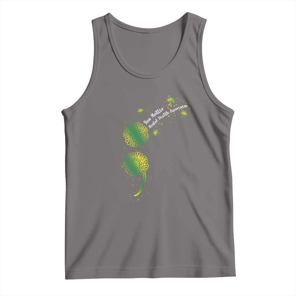 Mental Health Awarenes Tank Top Semicolon Dandelion You Matter TS14 Deep Heather Print Your Wear