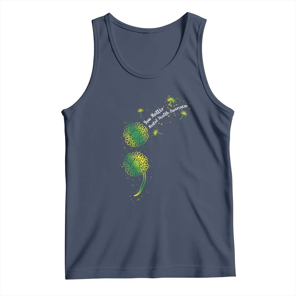 Mental Health Awarenes Tank Top Semicolon Dandelion You Matter TS14 Navy Print Your Wear