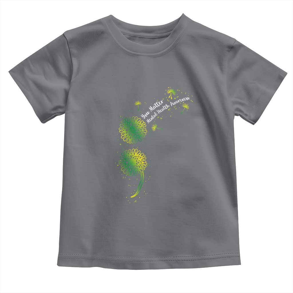 Mental Health Awarenes Toddler T Shirt Semicolon Dandelion You Matter TS14 Charcoal Print Your Wear