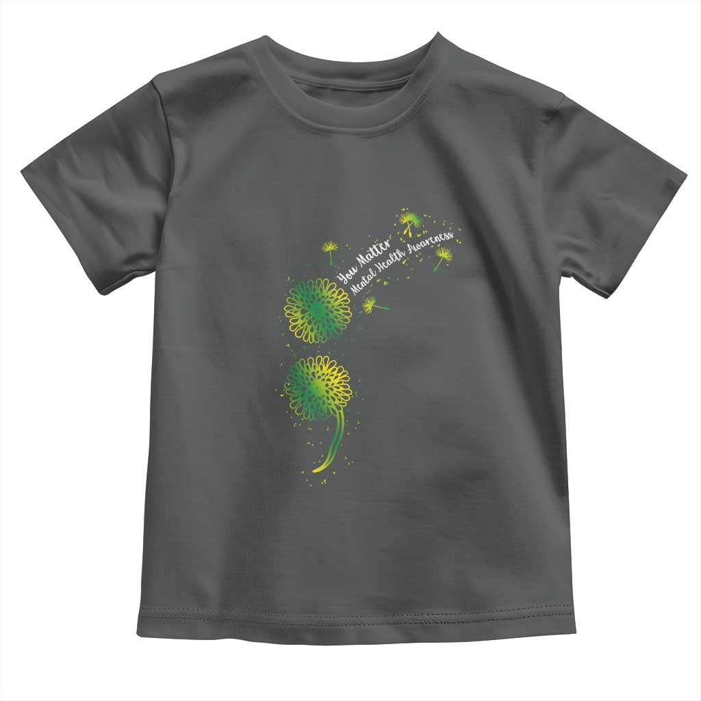 Mental Health Awarenes Toddler T Shirt Semicolon Dandelion You Matter TS14 Dark Heather Print Your Wear