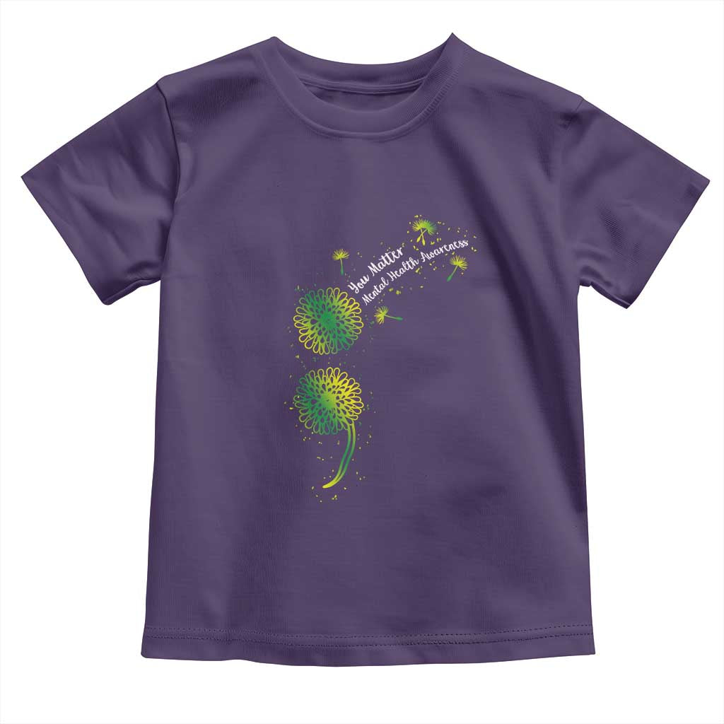 Mental Health Awarenes Toddler T Shirt Semicolon Dandelion You Matter TS14 Purple Print Your Wear