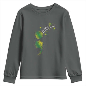 Mental Health Awarenes Youth Sweatshirt Semicolon Dandelion You Matter TS14 Dark Heather Print Your Wear