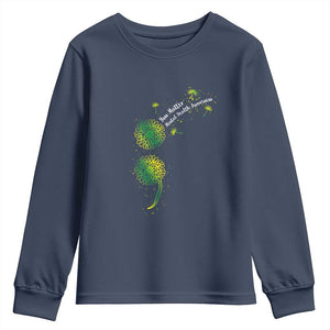 Mental Health Awarenes Youth Sweatshirt Semicolon Dandelion You Matter TS14 Navy Print Your Wear
