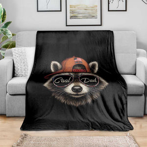 Cool Dad Throw Blanket Raccoon Daddy Father's Day Gift