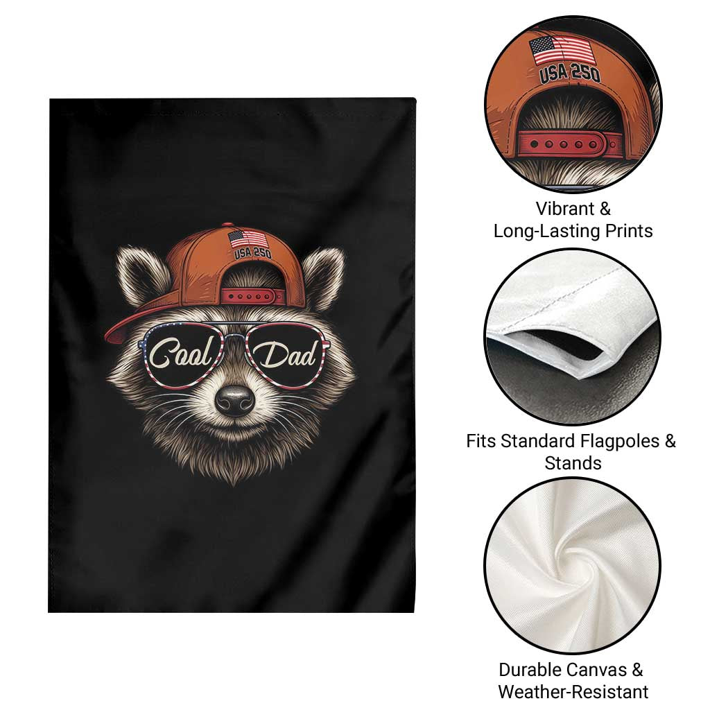 Cool Dad Garden Flag Raccoon Daddy Father's Day Gift