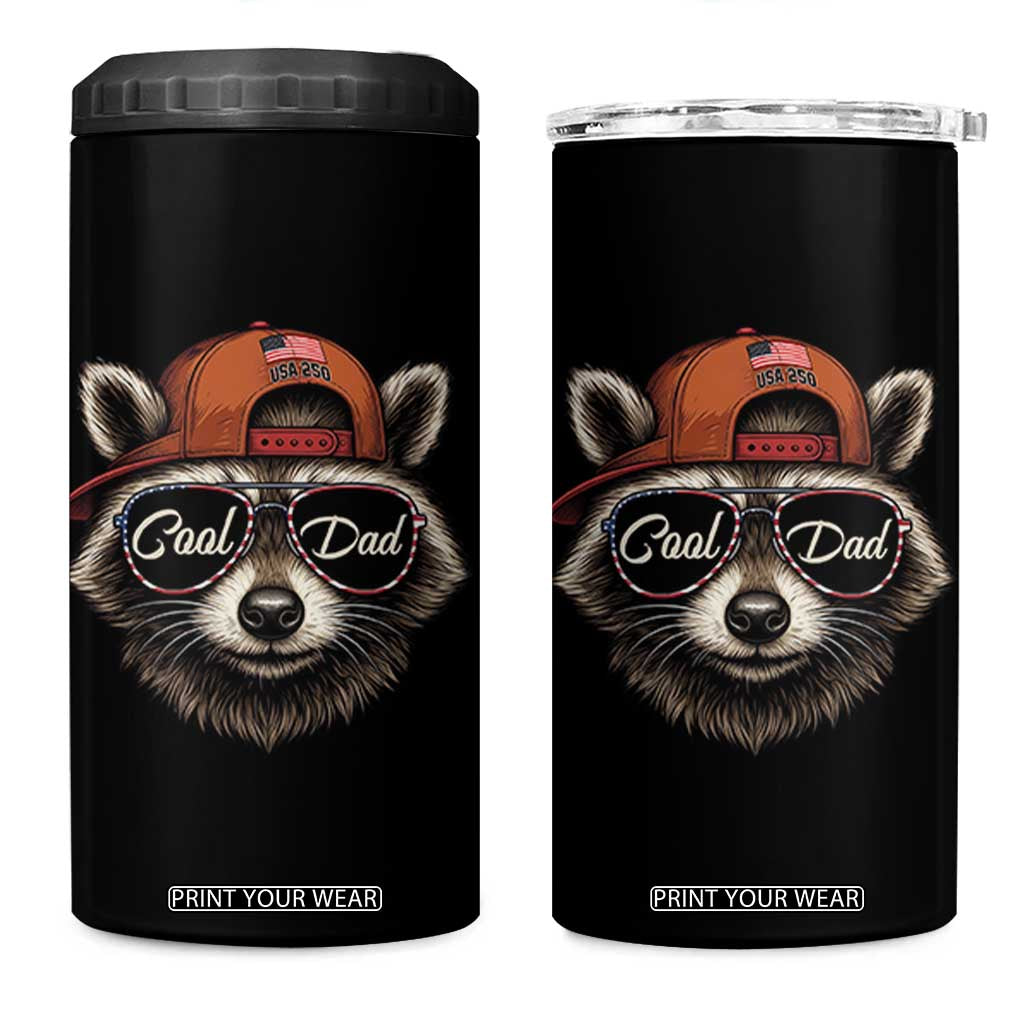 Cool Dad 4 in 1 Can Cooler Tumbler Raccoon Daddy Father's Day Gift