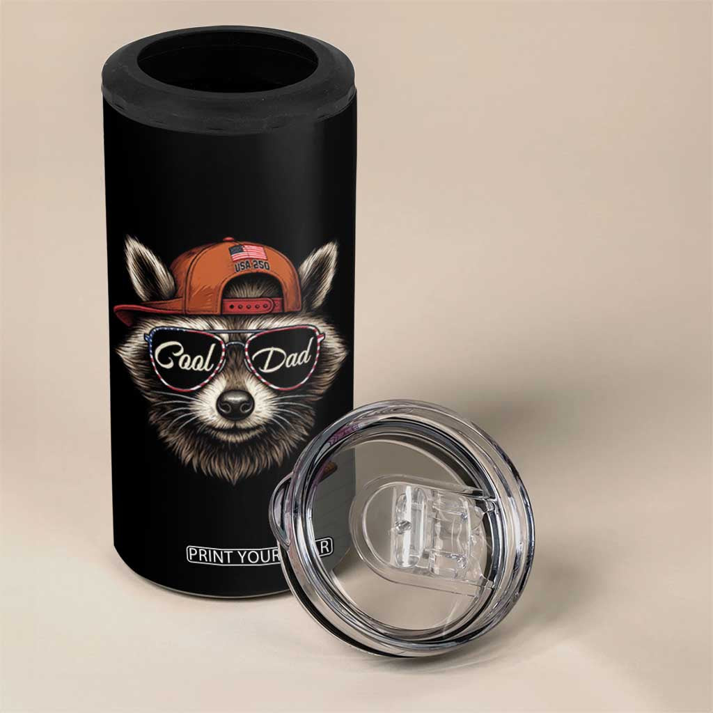Cool Dad 4 in 1 Can Cooler Tumbler Raccoon Daddy Father's Day Gift