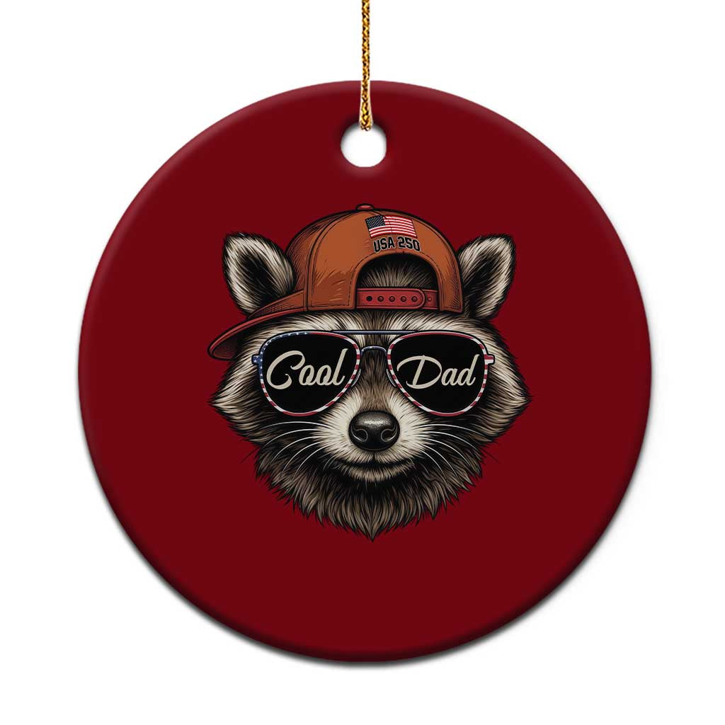 Cool Dad Ceramic Ornament Raccoon Daddy Father's Day Gift