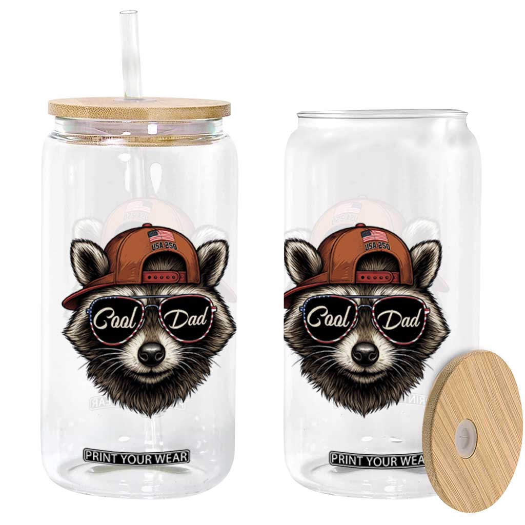 Cool Dad Glass Can Raccoon Daddy Father's Day Gift
