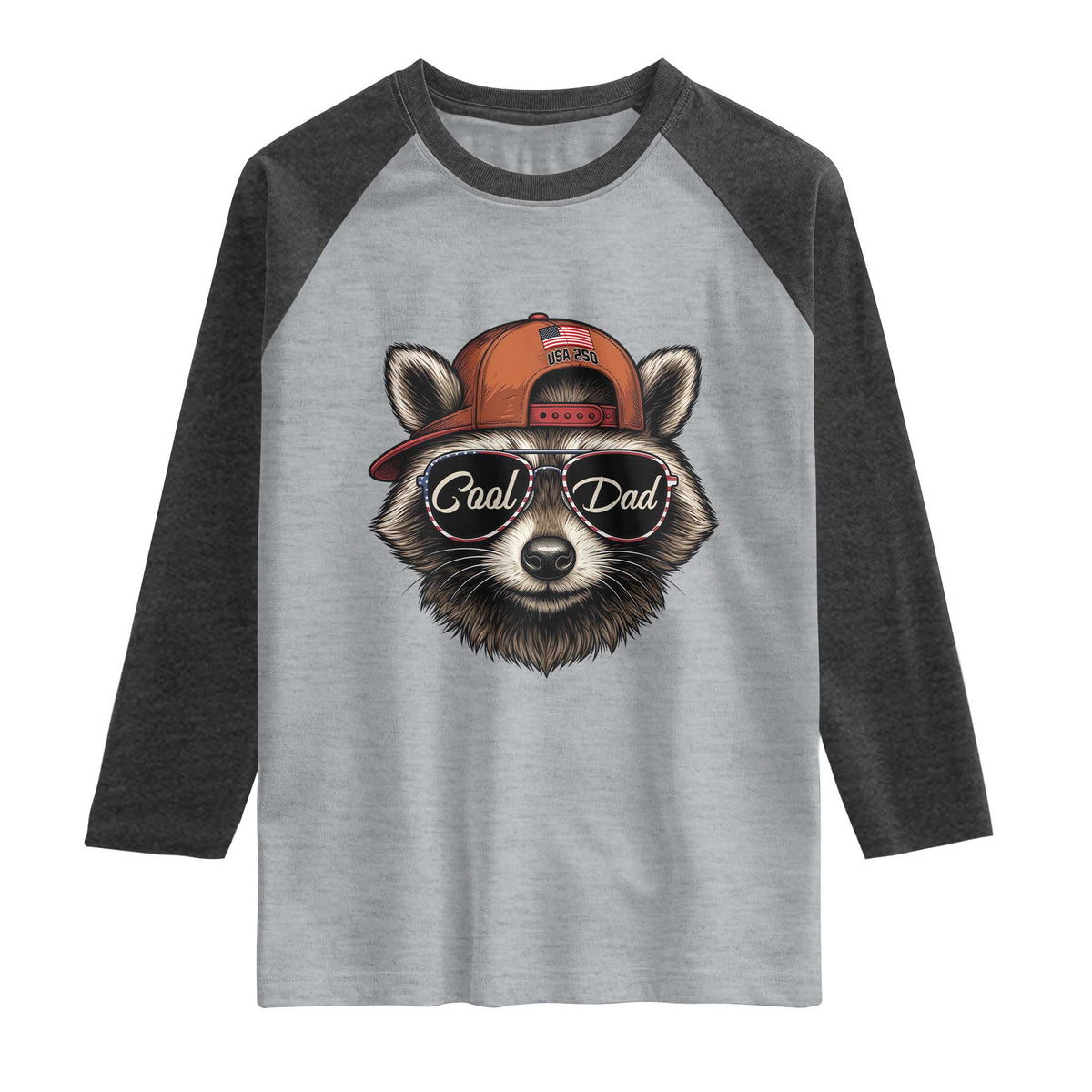 Cool Dad Raglan Shirt Raccoon Daddy Father's Day Gift