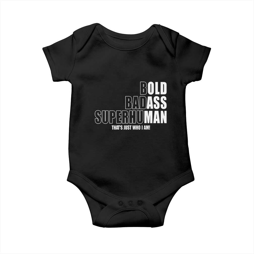 Bold Badass Superhuman Old Ass Man Baby Onesie Funny Grandpa Dad Motivational Quote
