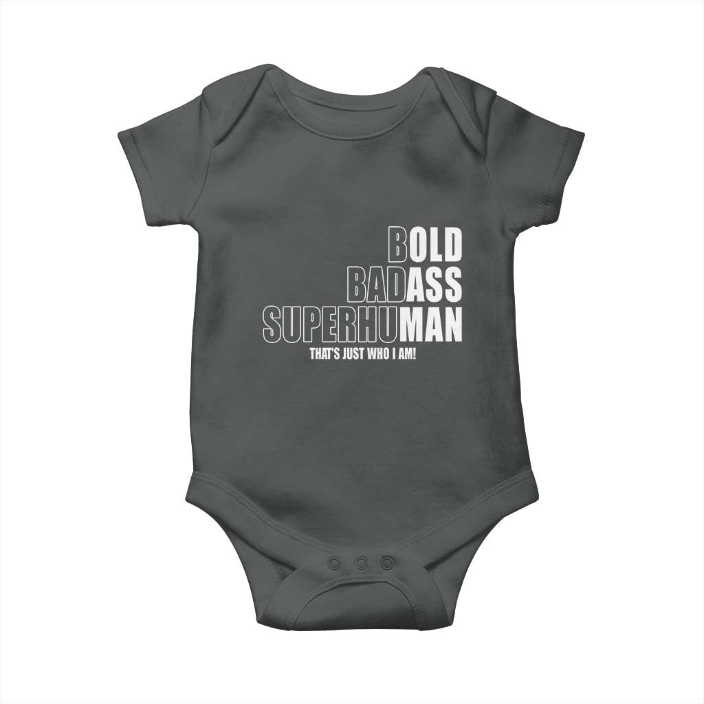 Bold Badass Superhuman Old Ass Man Baby Onesie Funny Grandpa Dad Motivational Quote