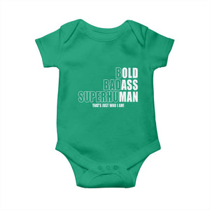Bold Badass Superhuman Old Ass Man Baby Onesie Funny Grandpa Dad Motivational Quote