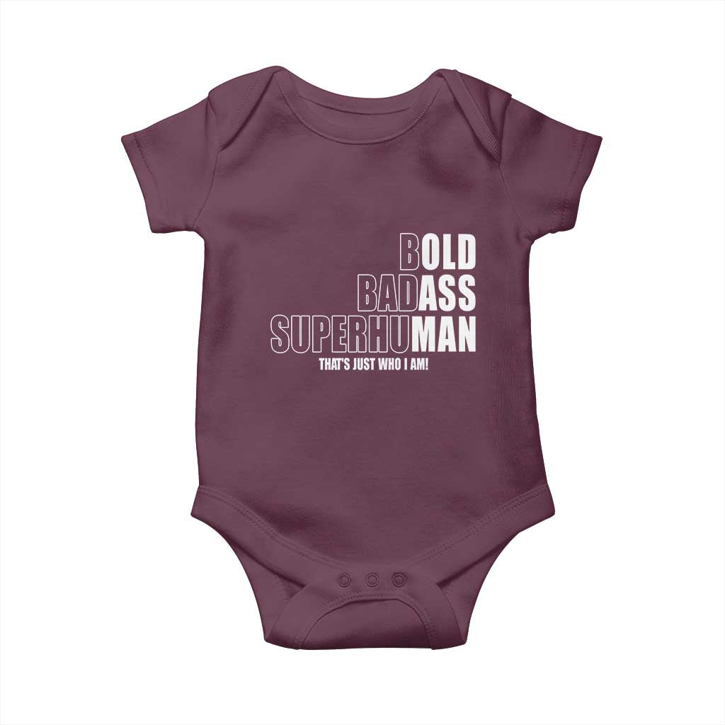 Bold Badass Superhuman Old Ass Man Baby Onesie Funny Grandpa Dad Motivational Quote