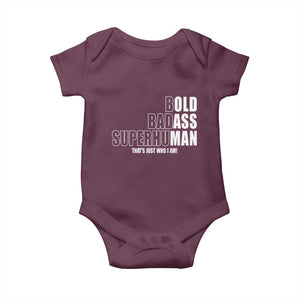 Bold Badass Superhuman Old Ass Man Baby Onesie Funny Grandpa Dad Motivational Quote