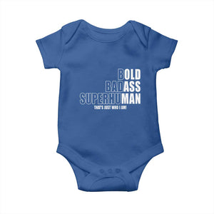 Bold Badass Superhuman Old Ass Man Baby Onesie Funny Grandpa Dad Motivational Quote