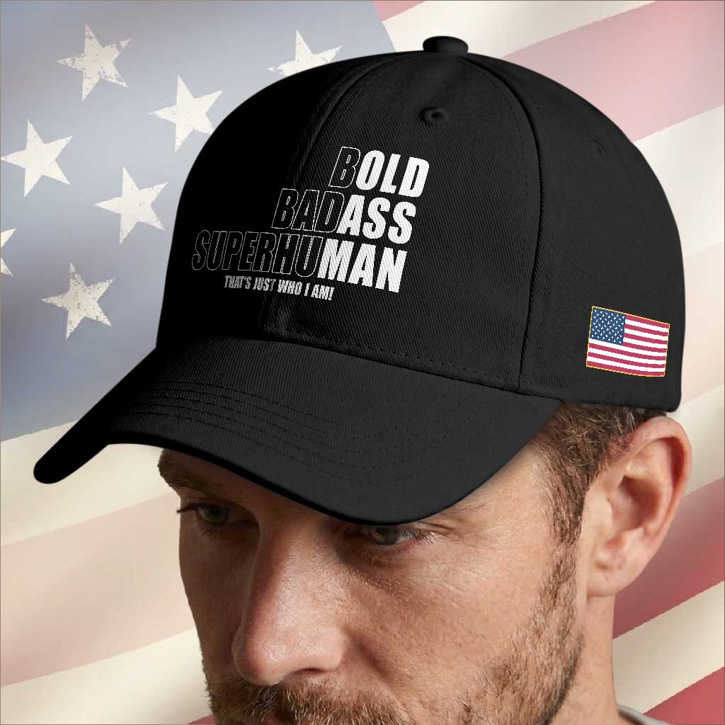 Bold Badass Superhuman Old Ass Man Baseball Cap Funny Grandpa Dad Motivational Quote