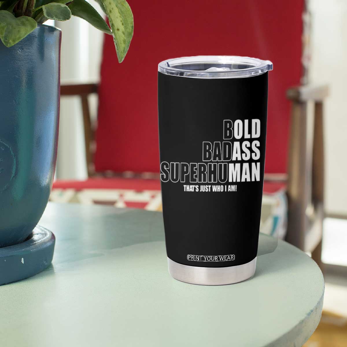 Bold Badass Superhuman Old Ass Man Tumbler Cup Funny Grandpa Dad Motivational Quote