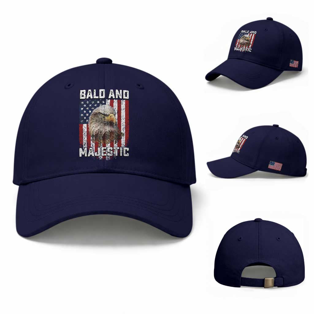 Bald and Majestic Bald Eagle 4th of July Baseball Cap Funny Dad Husband Grandpa Joke