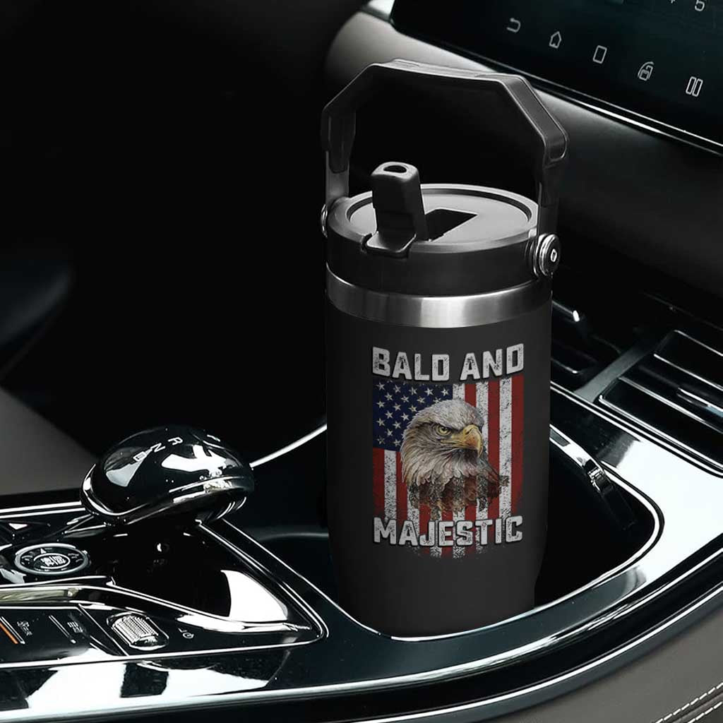 Bald and Majestic Bald Eagle 4th of July Flip Straw Tumbler Funny Dad Husband Grandpa Joke