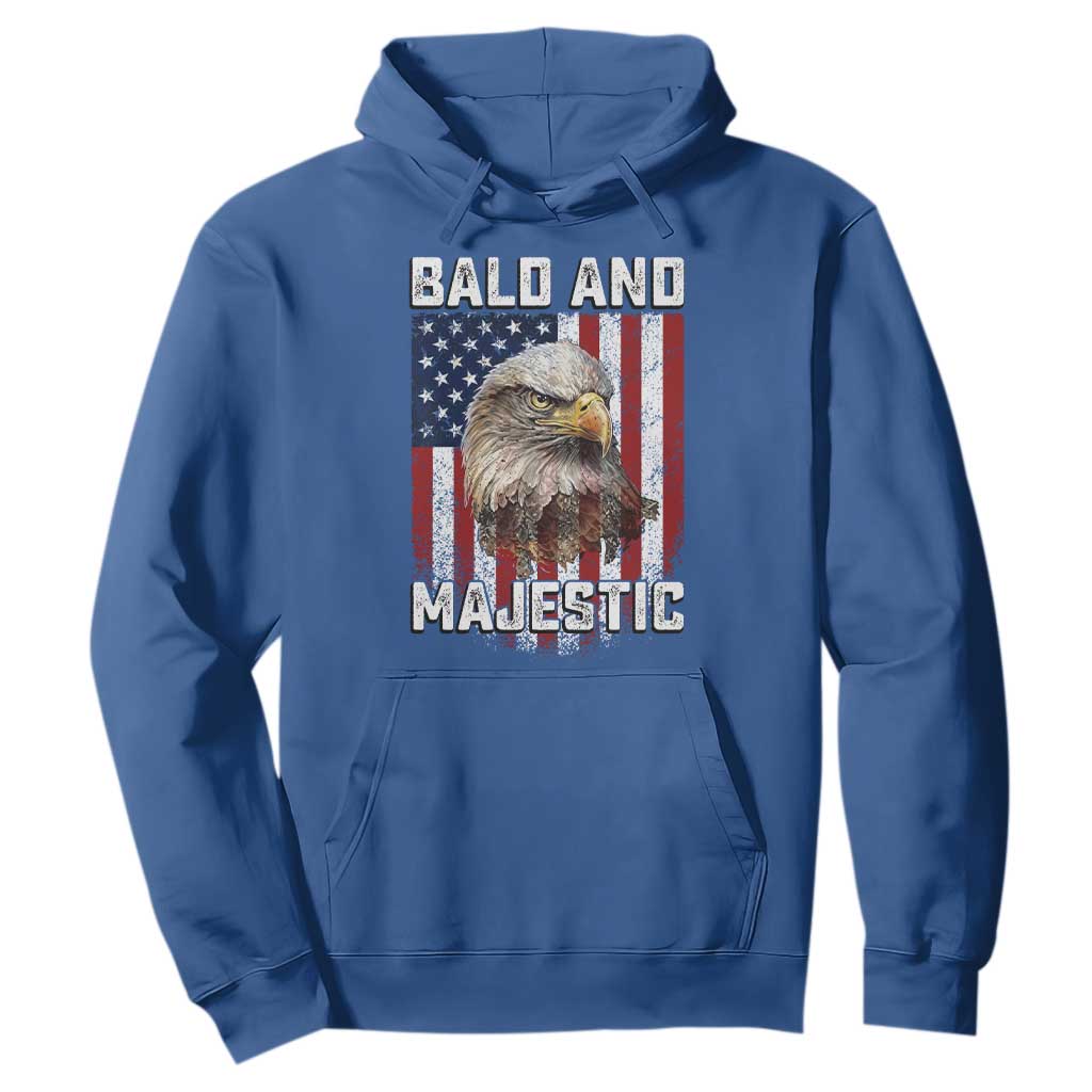 Bald and Majestic Bald Eagle 4th of July Hoodie Funny Dad Husband Grandpa Joke