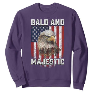 Bald and Majestic Bald Eagle 4th of July Sweatshirt Funny Dad Husband Grandpa Joke