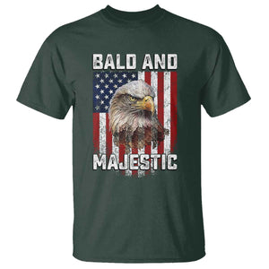 Bald and Majestic Bald Eagle 4th of July T Shirt Funny Dad Husband Grandpa Joke