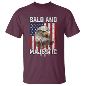 Bald and Majestic Bald Eagle 4th of July T Shirt Funny Dad Husband Grandpa Joke